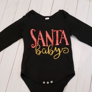 Black santa long sleeve onesie